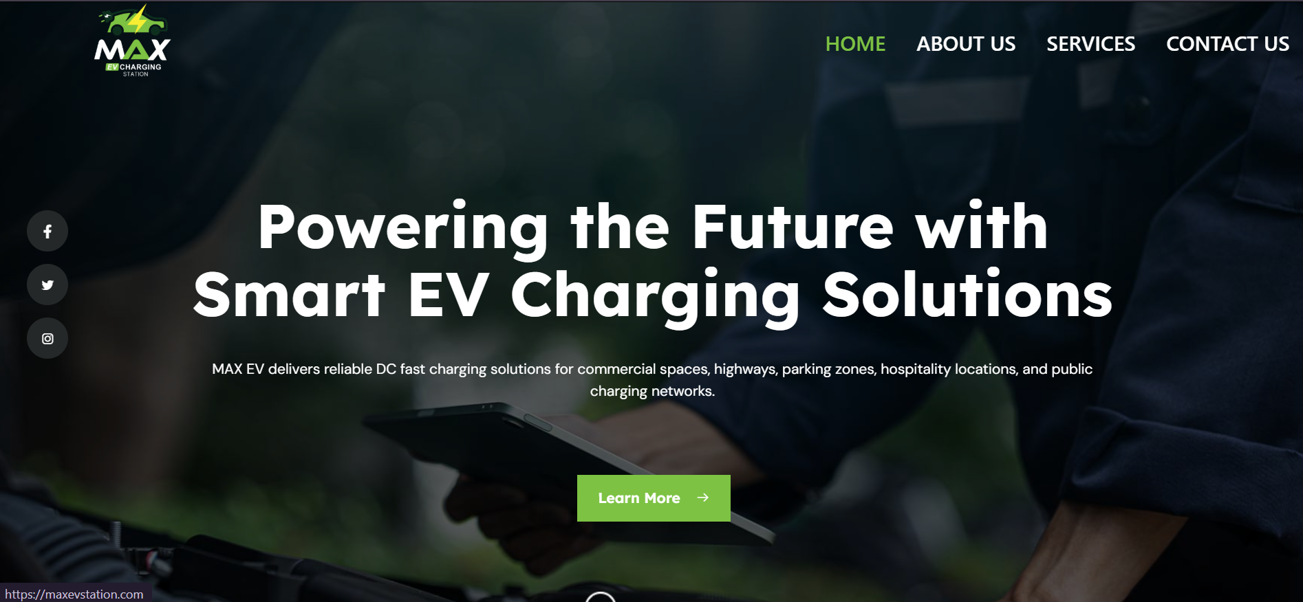 MAX EV homepage
